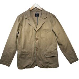 Daxxis Womens Casual Blazer Jacket Medium Khaki CottonSuede Elbow Patches